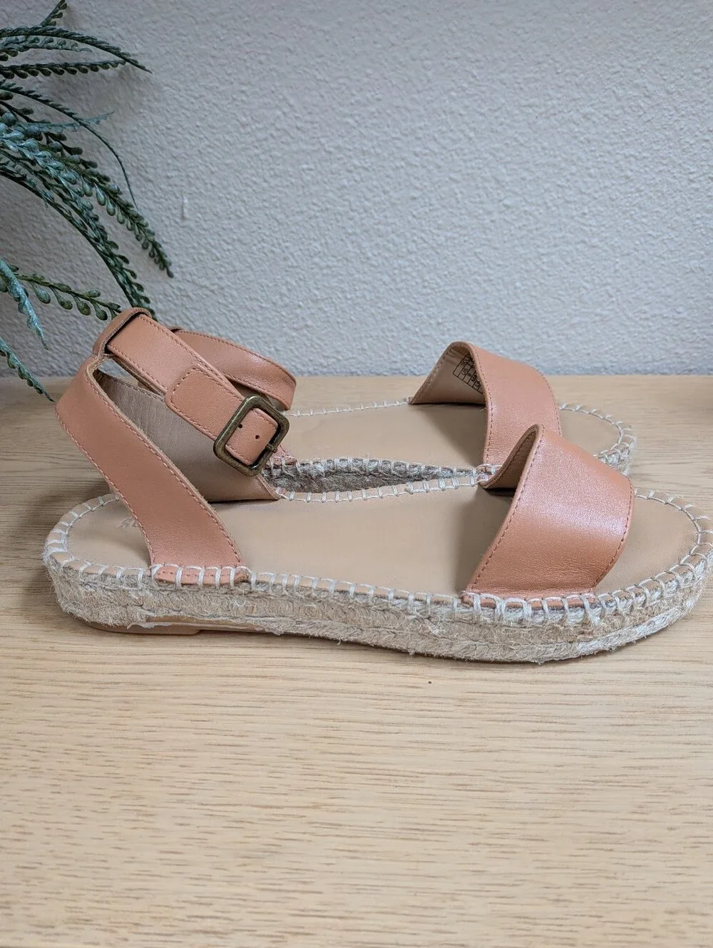 NEW Soludos Cadiz Brown Leather Espadrille Platform Sandals Size 9